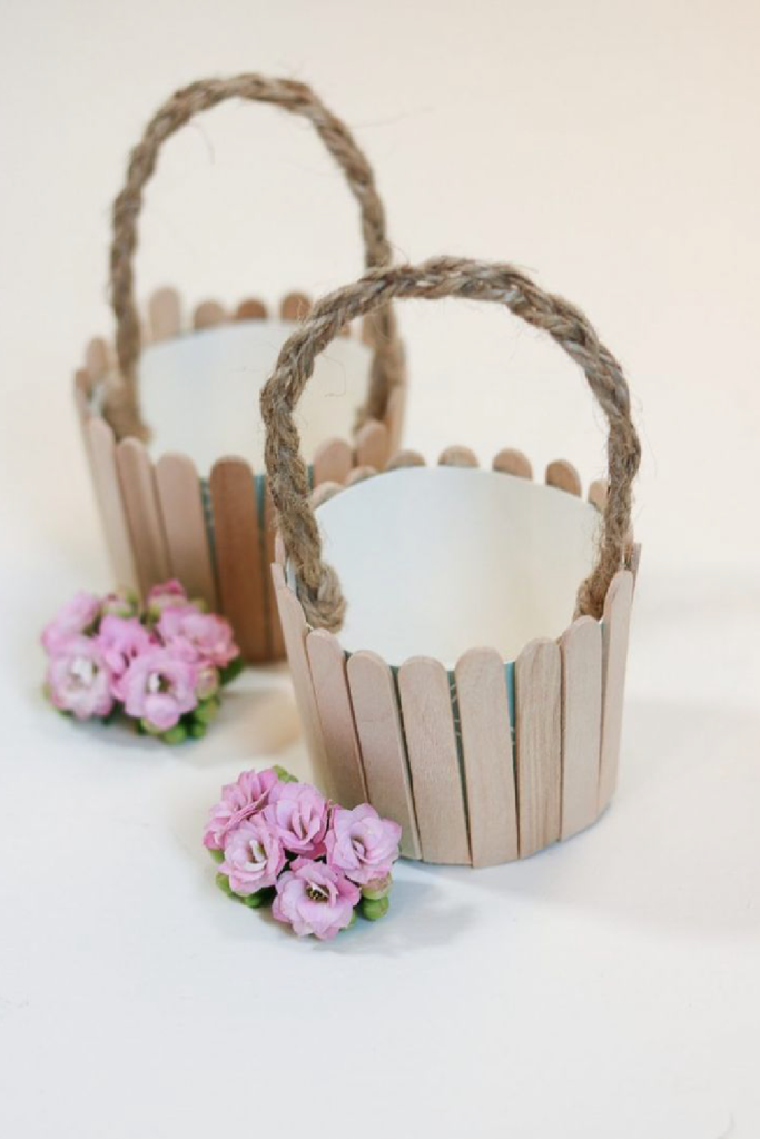 Popsicle Sticks Easter Basket