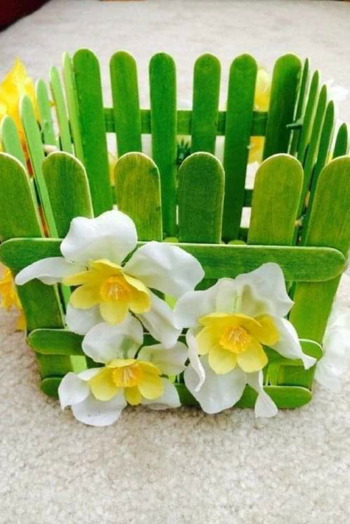 Popsicle Sticks Easter Basket