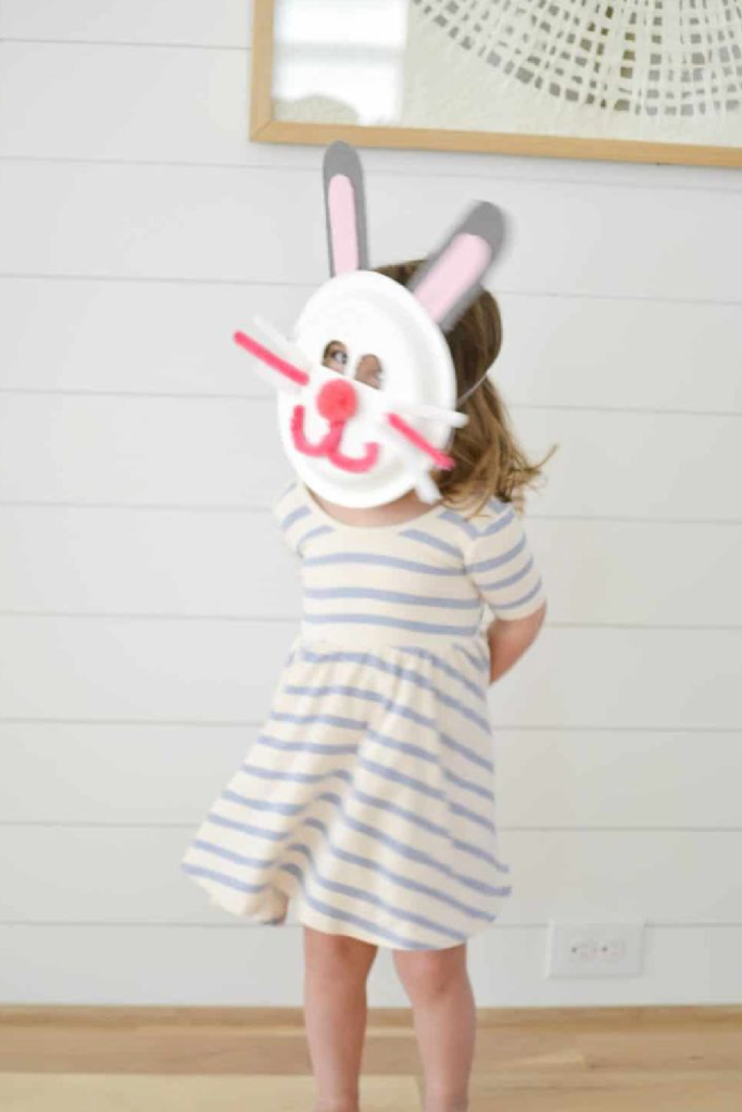 Paper Plate Bunny Mask