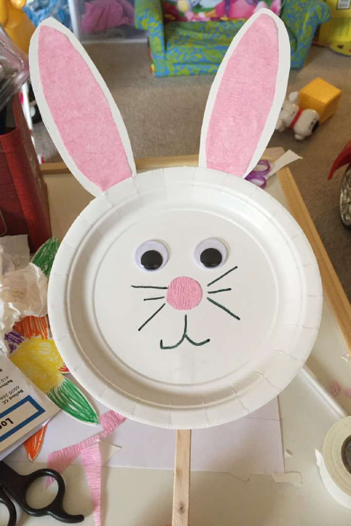 Paper Plate Bunny Mask